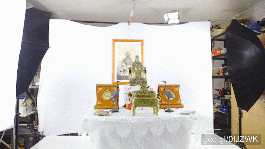 Stock Footage of Professional Studio Setup For Shooting Xuanwu Praying Statue 4K
