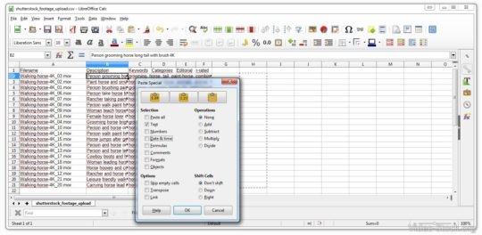 Copy Pasting Special CSV metadata