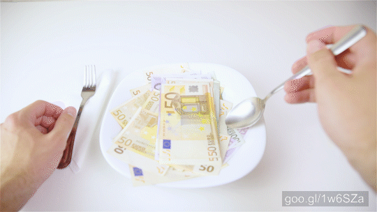 Money Soup With Euro Banknotes 4K