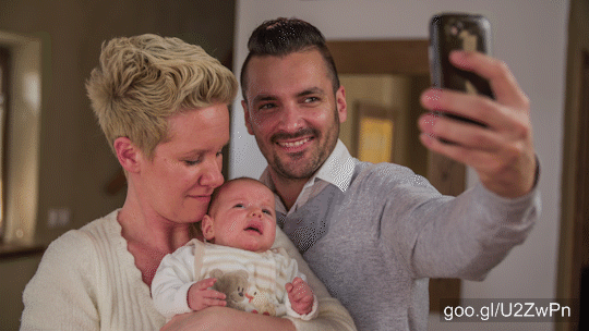 Cute Family With Baby Make A Selfie With Phone 4K