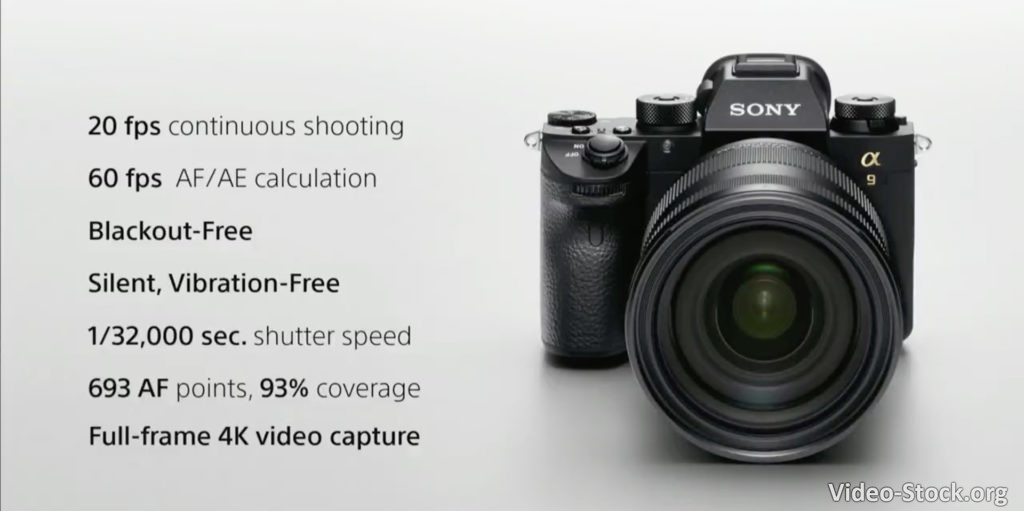 Announced Sony A9 Is A Dslr Killer Camera With No 4k 60fps Video Stock Footage